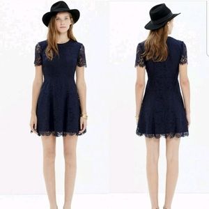Navy Floral Lace Madewell Dress